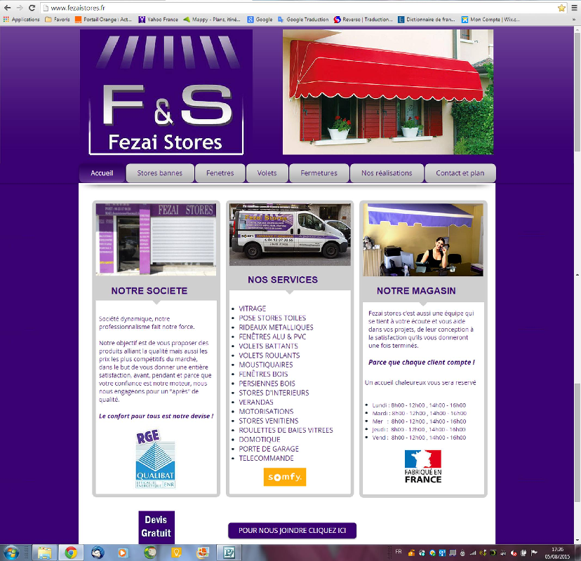 Un site de ma création www.fezaistores.fr
