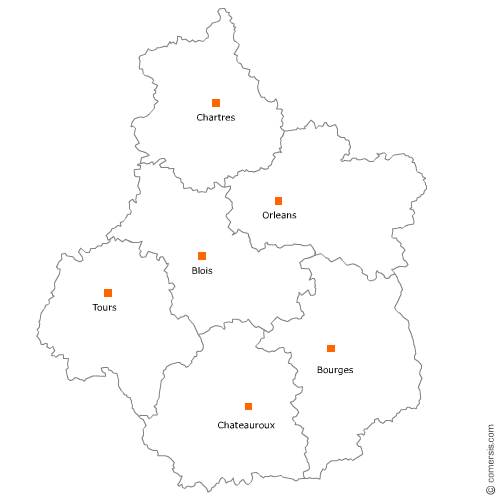carte de la region Centre-Val-de-Loire